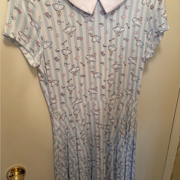Disney Dresses & Skirts - Light Blue Striped Alice in Wonderland Dress with White Collar